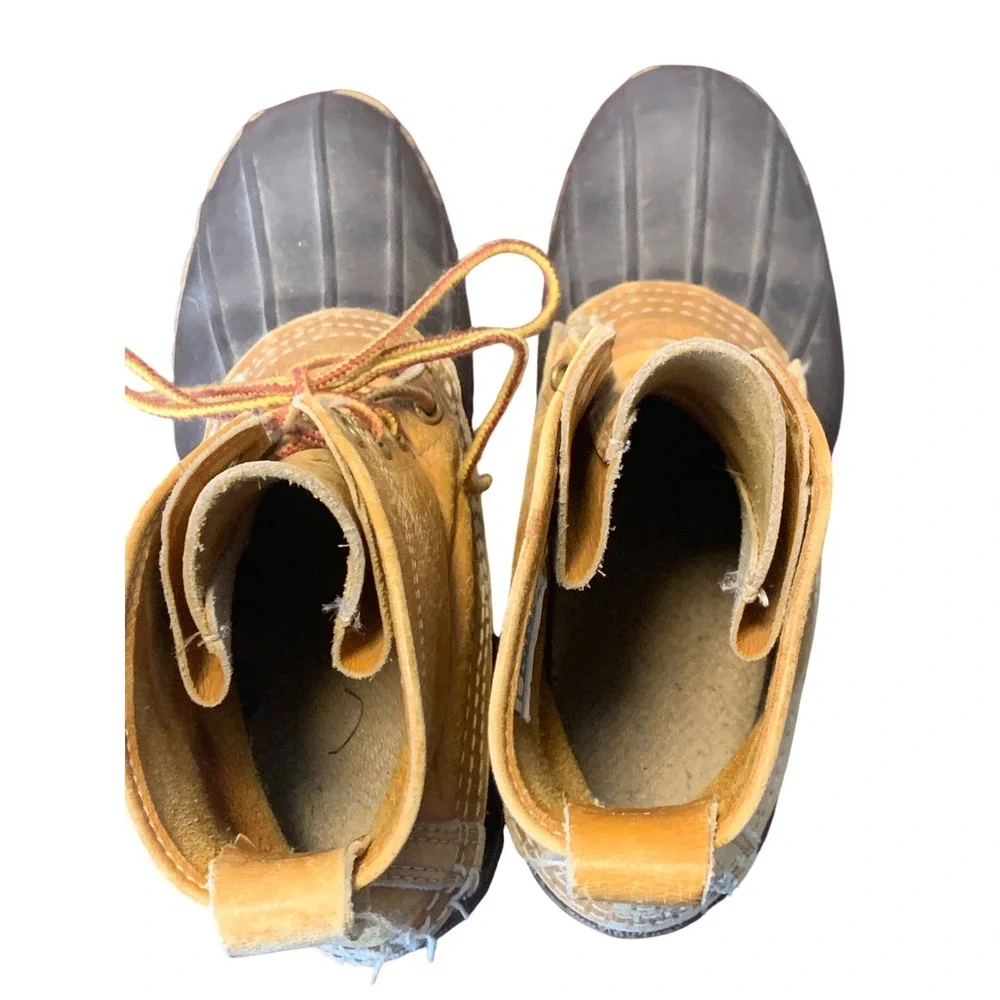 Vintage LL‎ Bean Maine Leather Hunting Shoe Duck Boots Brown  9